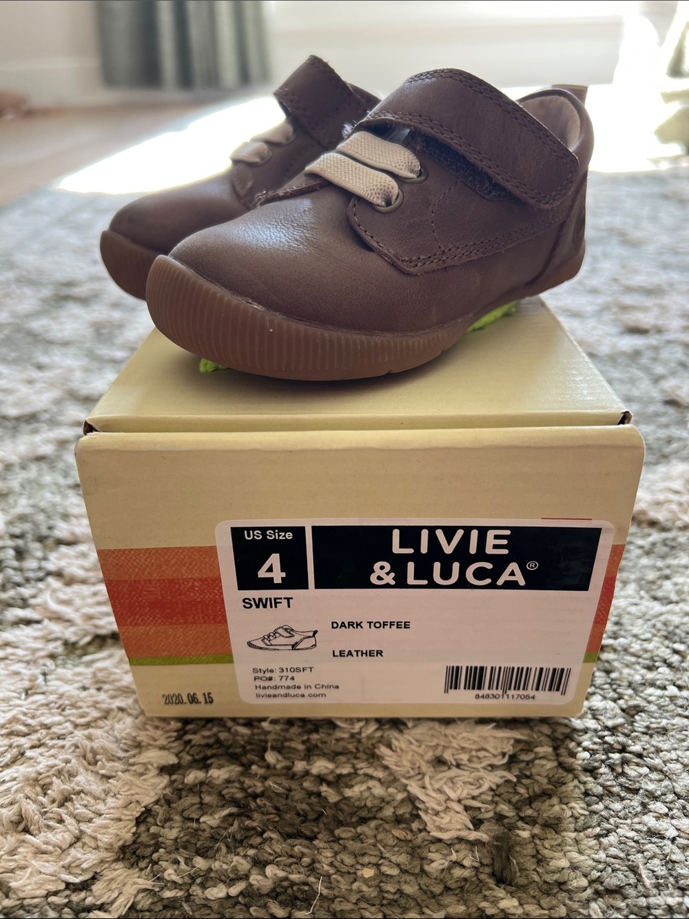 Livie & Luca Dark Toffee Leather Kids Shoes